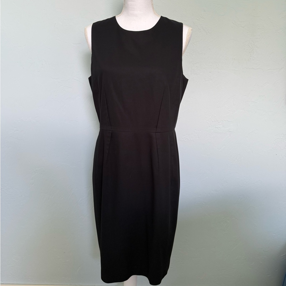Talbots Black Sleeveless Sheath Midi Dress